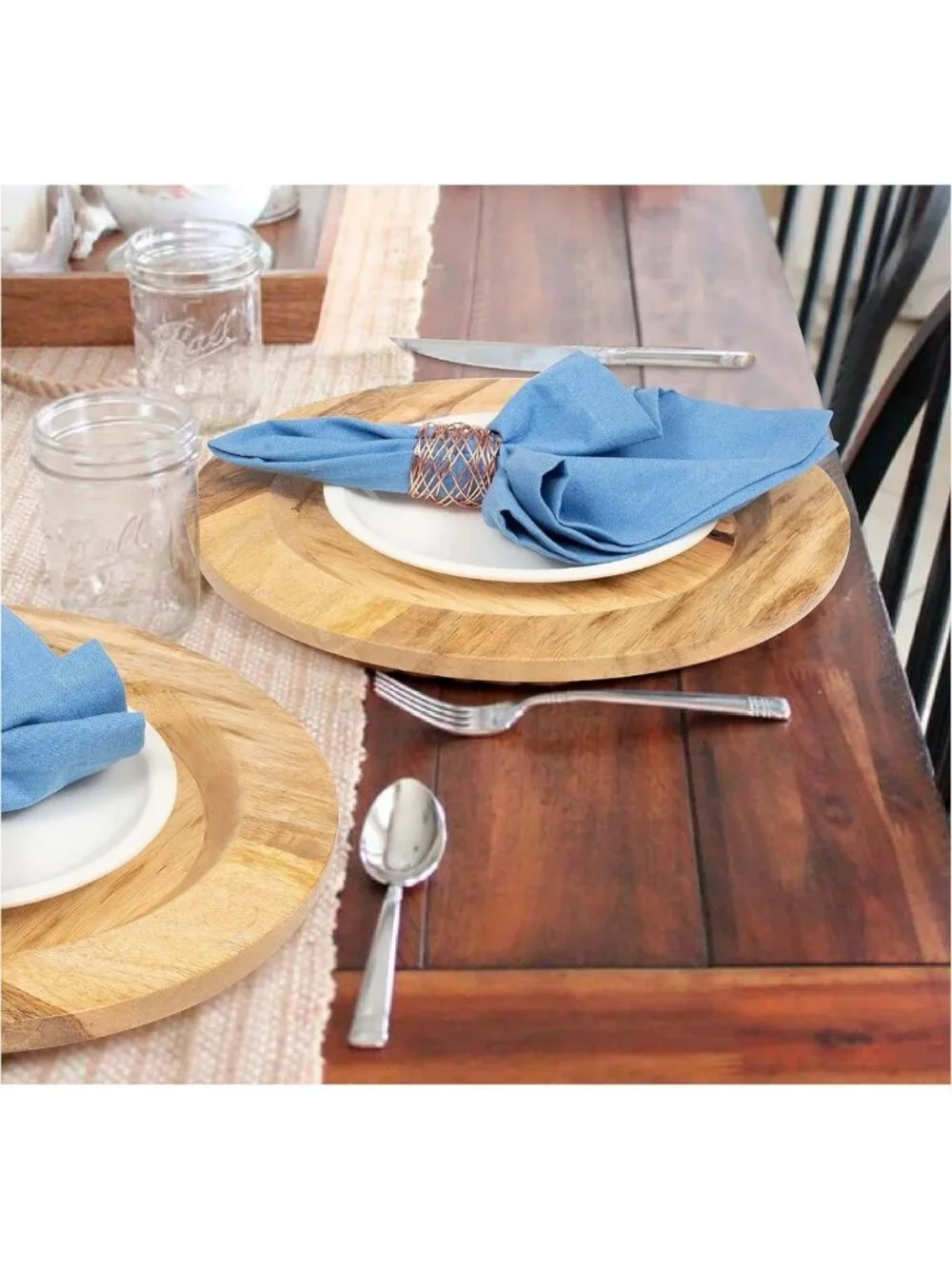 Rustic Wood Charger Plates Set of 2, 13